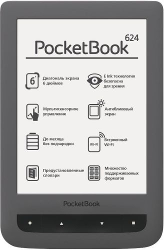Электронная книга POCKETBOOK 624 Grey – характеристики, фото, описание